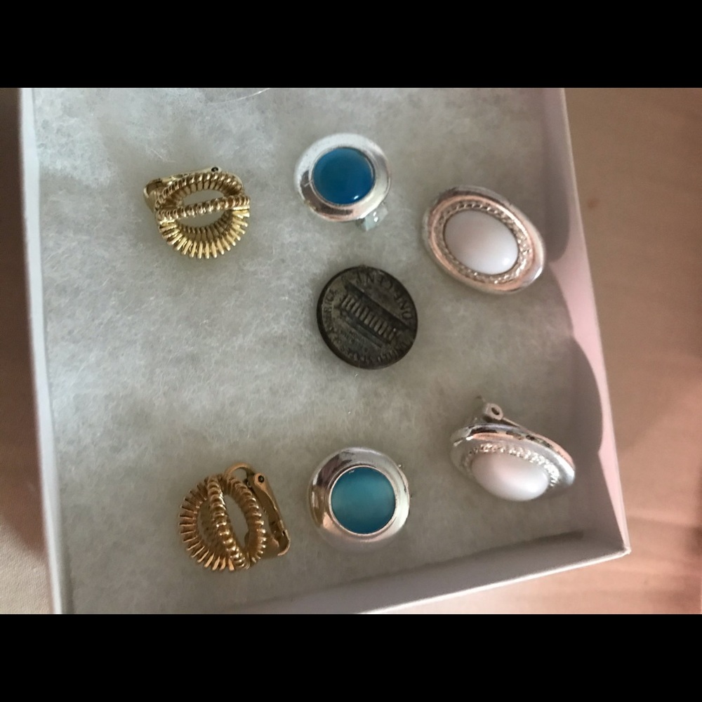 Clip earrings bundle of three